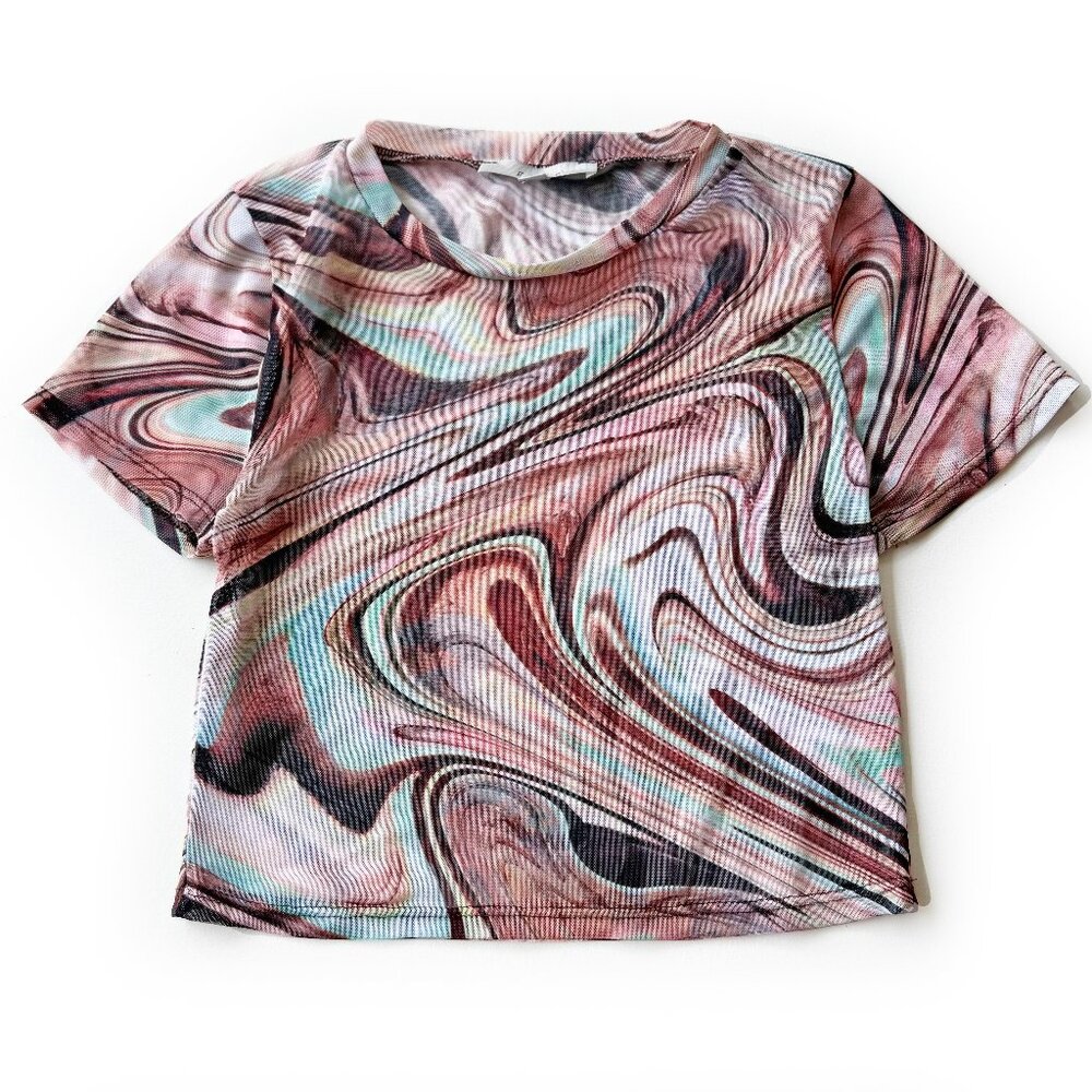 Secondhand Gaze, Sheer Cropped T-Shirt